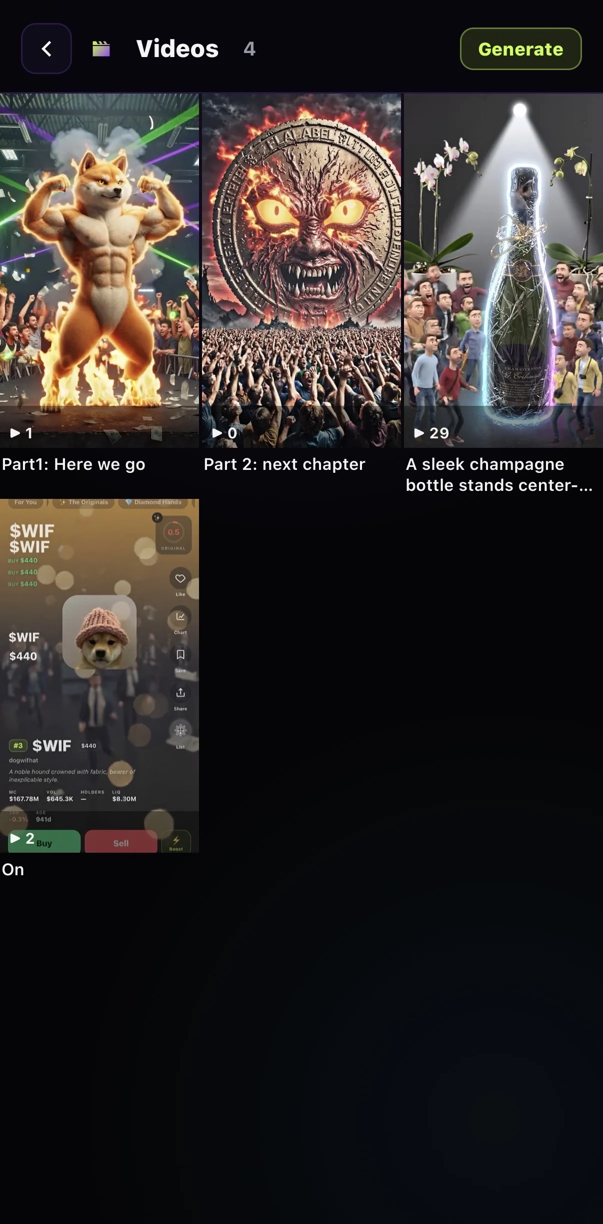 Videos playing across the Skripe feed and storyline